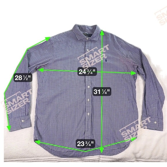 Polo Ralph Lauren Poplin Shirt Mens XL Purple Blue Round Hem Cotton Button Up - Picture 5 of 14